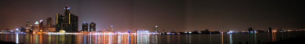 Skyline view of Detroit from Windsor waterfront
